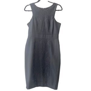 Lovely by Adrianna Papell Black Cocktail Dress with Lace Panels Size 6